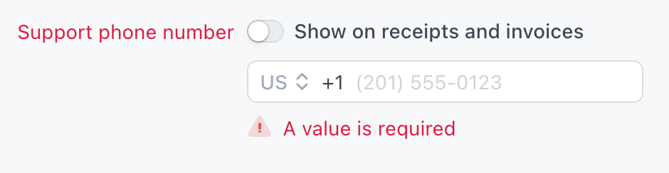 Stripe phone number requirement